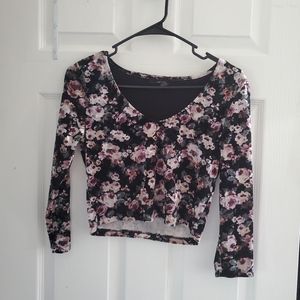 Forever 21 Velvet Floral Crop Top